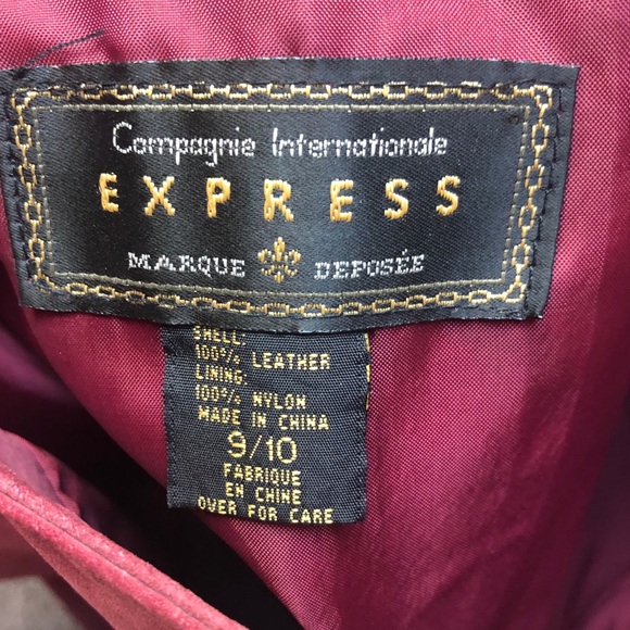 Express Marque Deposee Burgundy Leather Skirt - Picture 6 of 6